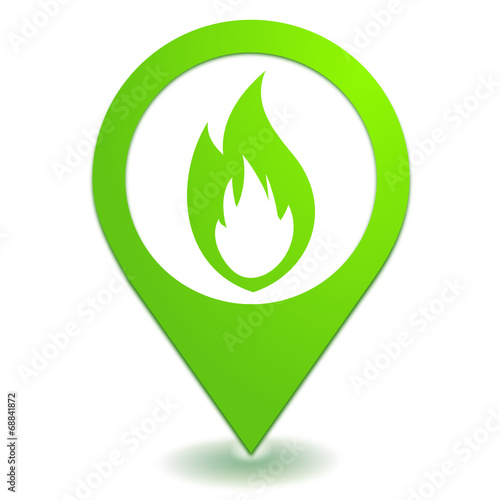 flamme sur symbole localisation vert photo