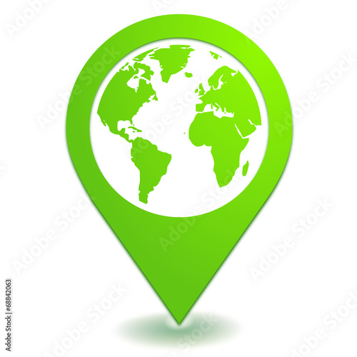 localisation gps sur symbole localisation vert