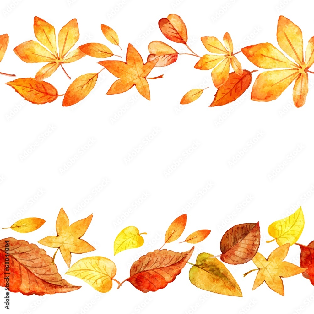 Seamless pattern of autumn leaves. two lanes. vector Seamless pattern of autumn leaves. two lanes. vector