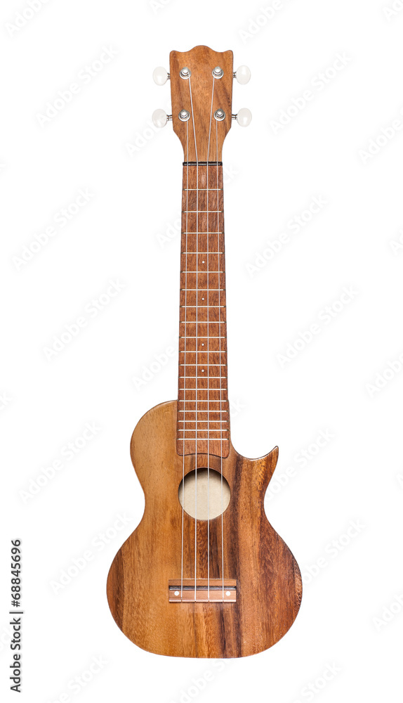 Naklejka premium Ukulele on white background