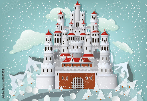 Fairytale castle in winter