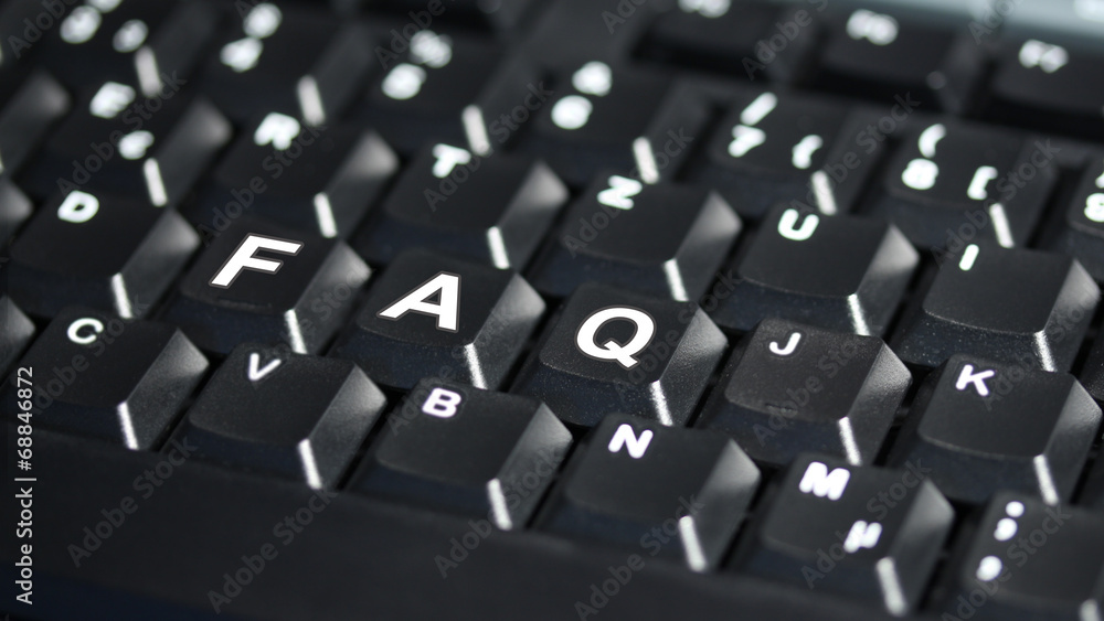 Computer Tastatur mit FAQ Text - 16 zu 9 - g1083 Computer Tastatur mit FAQ Text - 16 zu 9 - g1083