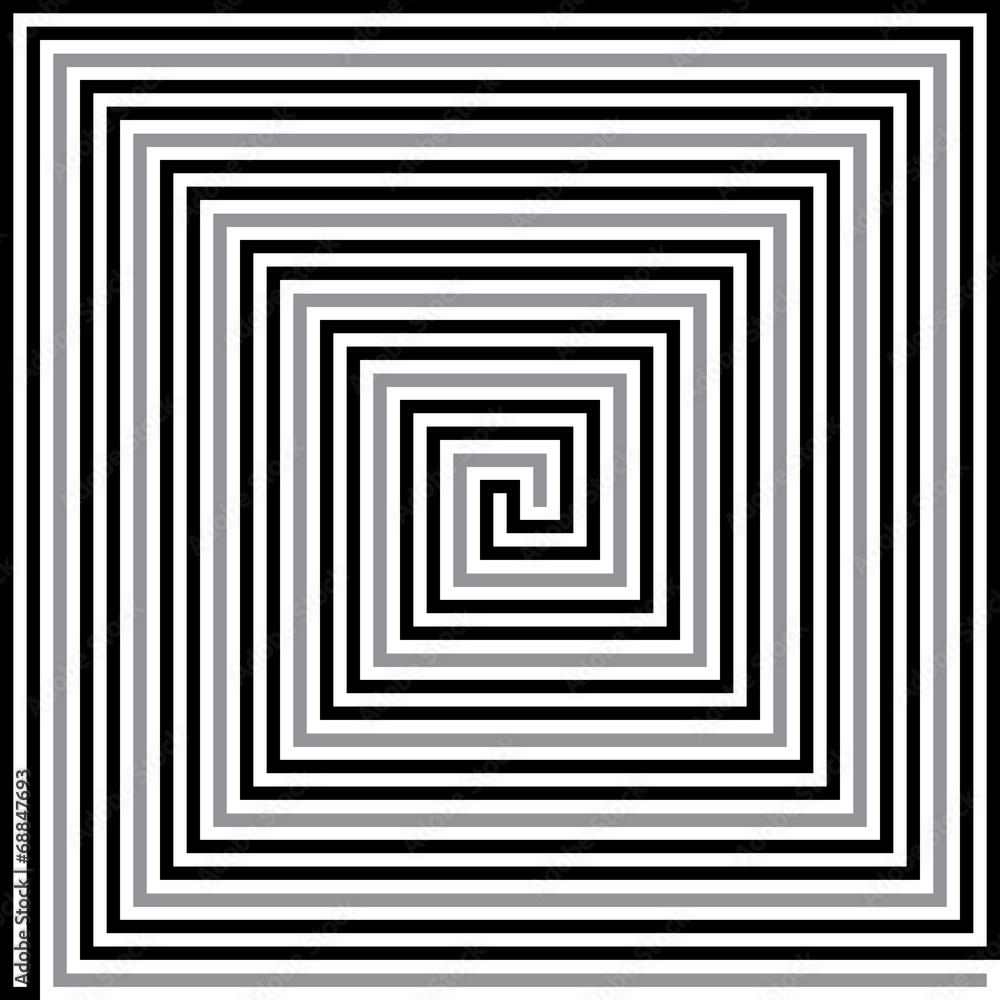 Right angle square spiral with inset path Right angle square spiral with inset path