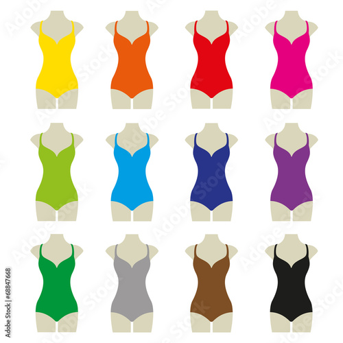 Bikini Set Sommer Vektor Icon Button