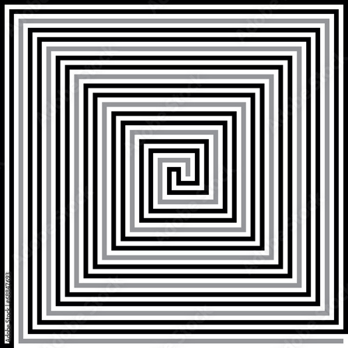 Right angle square spiral with inset path