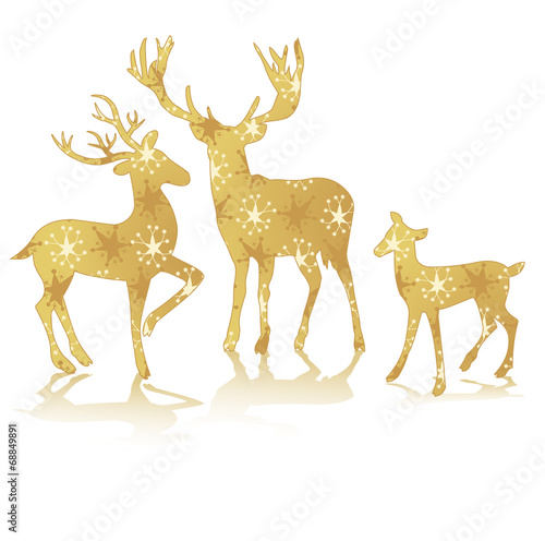 rendeer deer bambi golden silhouette