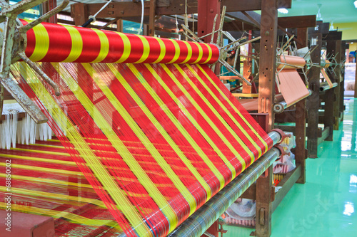 Silk weaving machine in Thai old-style