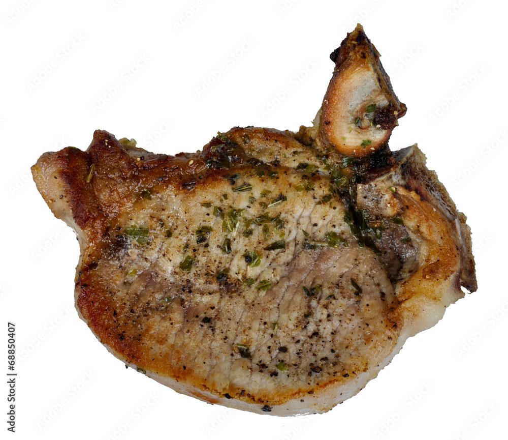 Koteletts mit Cidre Sauce, isoliert Koteletts mit Cidre Sauce, isoliert