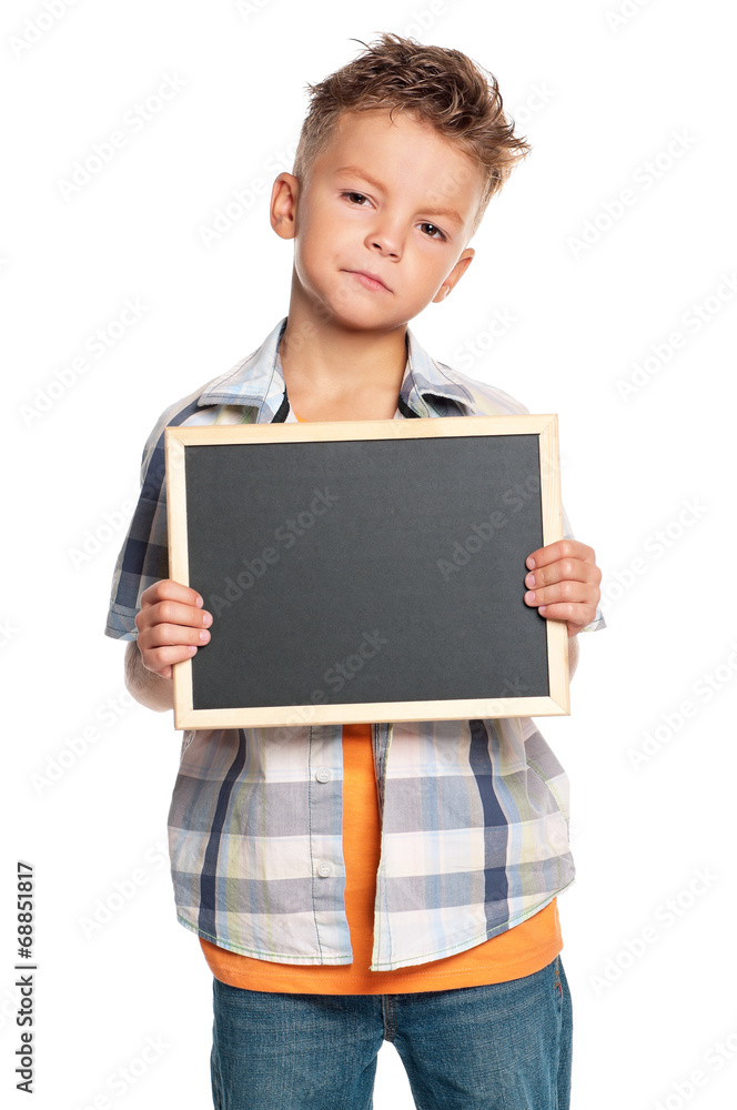 Boy with small blackboard Boy with small blackboard