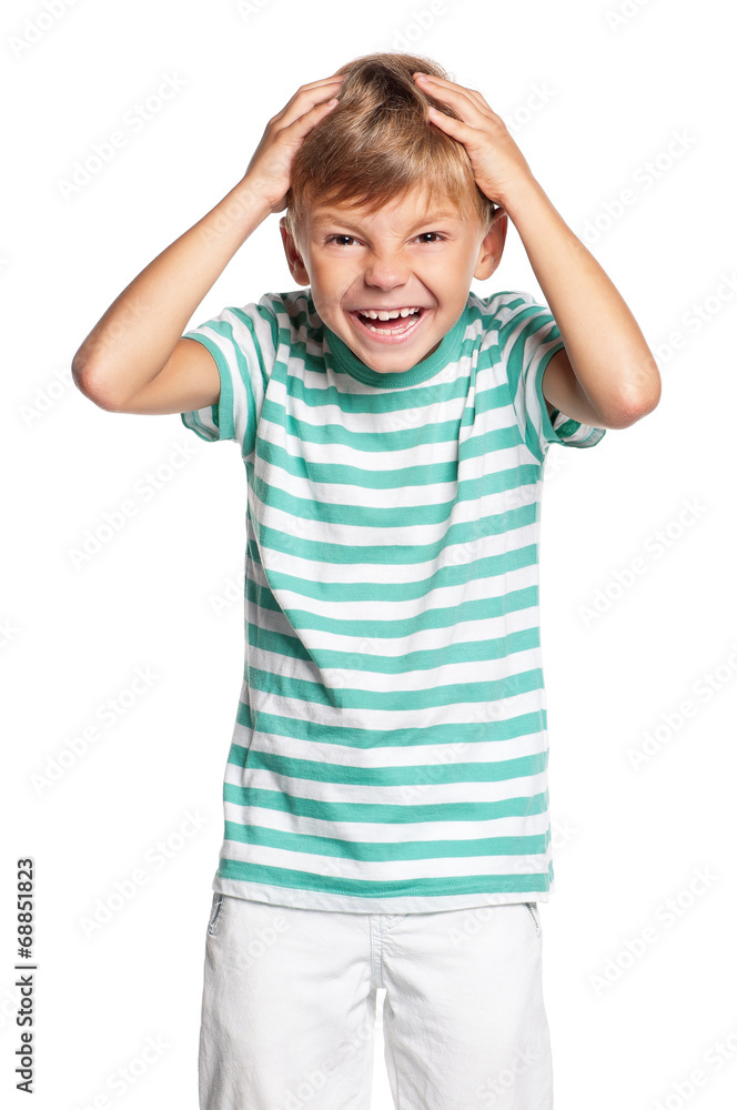 Portrait of grimacing boy Portrait of grimacing boy