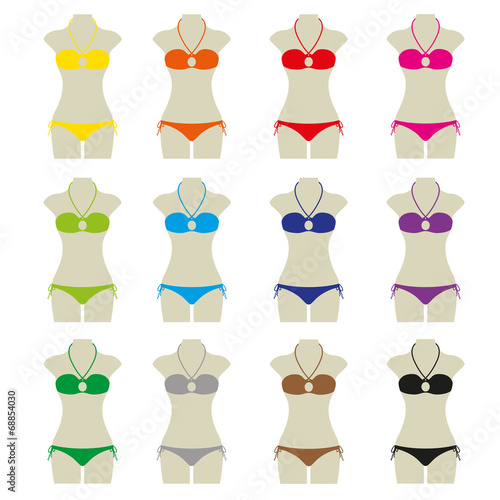 Bikini Set Sommer Vektor Icon Button