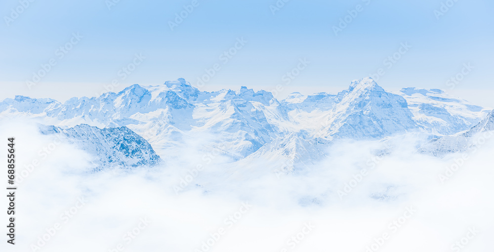 Snow Mountain Landscape with Blue Sky from Jungfrau Region Snow Mountain Landscape with Blue Sky from Jungfrau Region