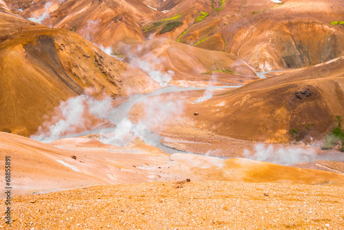 Hveradalir, hot spring valley in Kerlingarfjoll area, Iceland photo