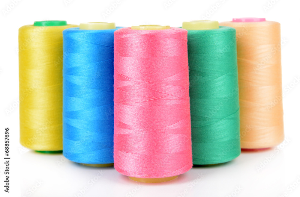 Colorful skeins of thread isolated on white Colorful skeins of thread isolated on white