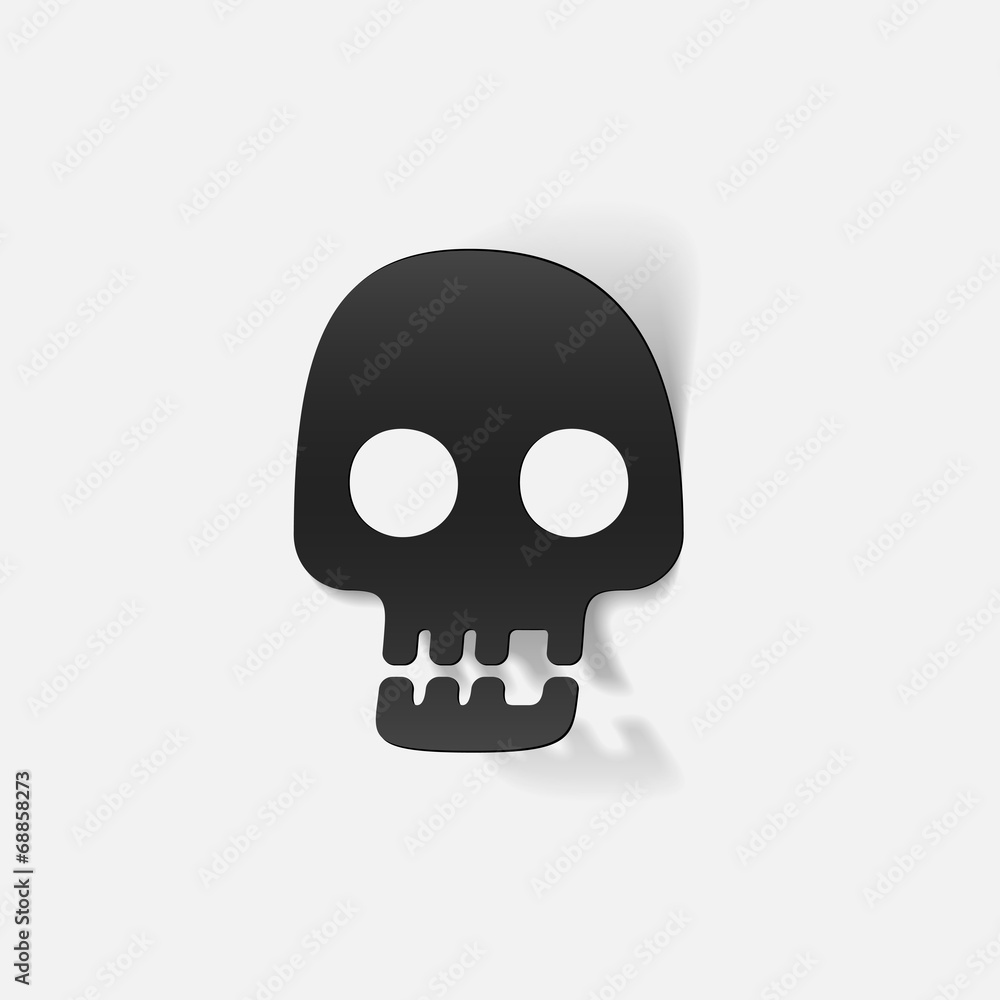 realistic design element: skull