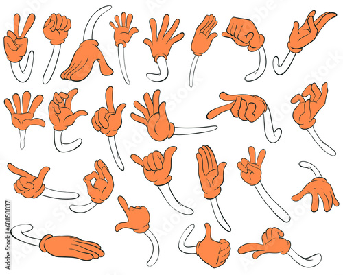 Set of orange hands