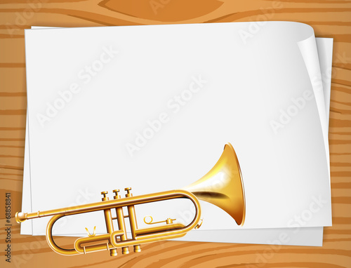 Empty bondpapers with a trombone