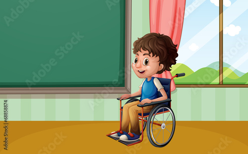 Boy on wheelchair