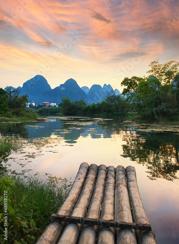 Fotografiet landscape in Yangshuo Guilin, China