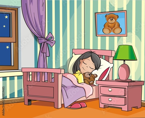 The sleeping girl illustration
