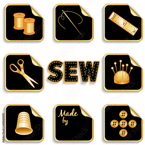 Sewing Stickers, tailoring, needlework, do it yourself crafts