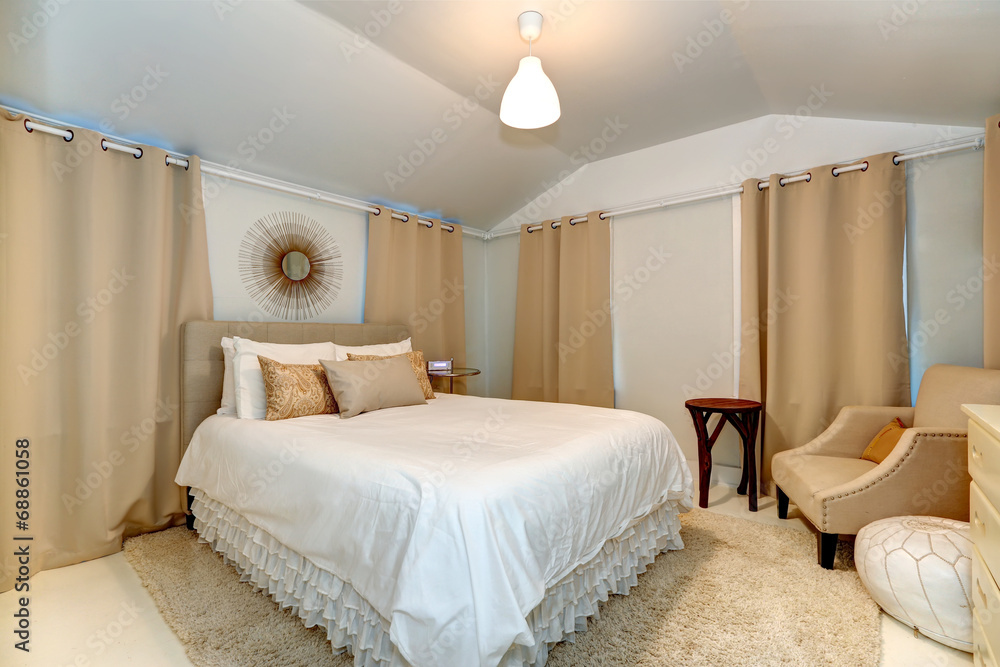 Elegant bedroom in soft mocha tones