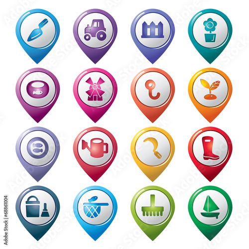 Agriculture and Fisheries Pointer Icons