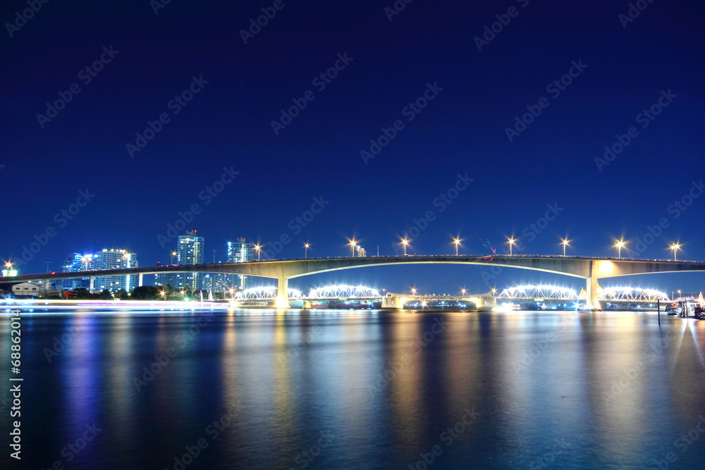 Rama 9 bridge in Bangkok, Thailand travel