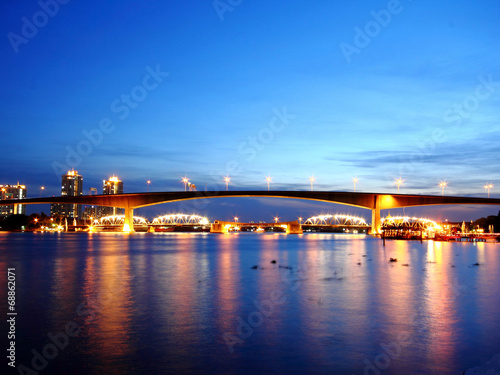 Rama 9 bridge in Bangkok, Thailand travel