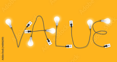 Value concept creative light bulb idea