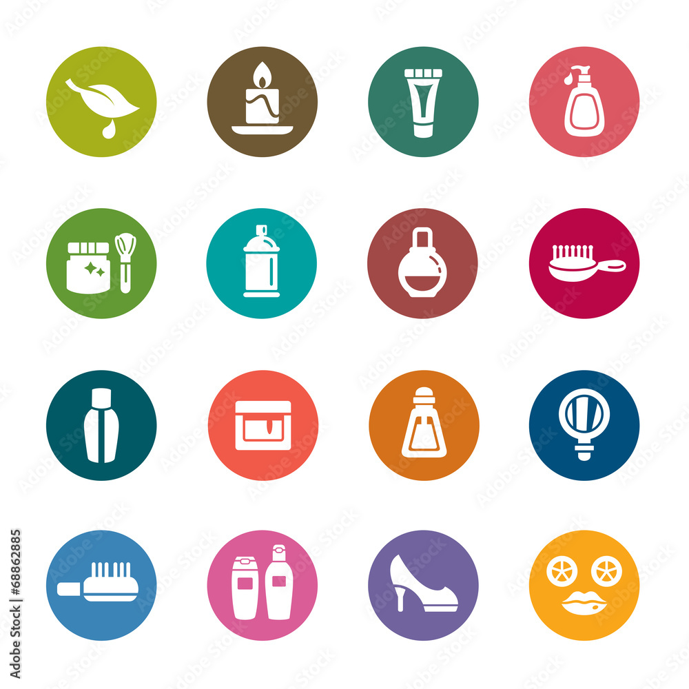 Beauty and Cosmetic Color Icons