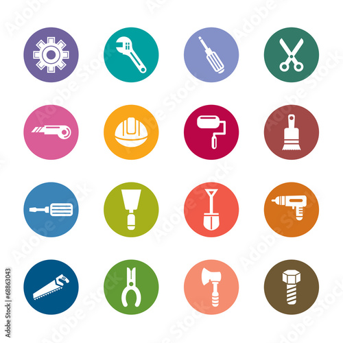 Construction Tools Color Icons