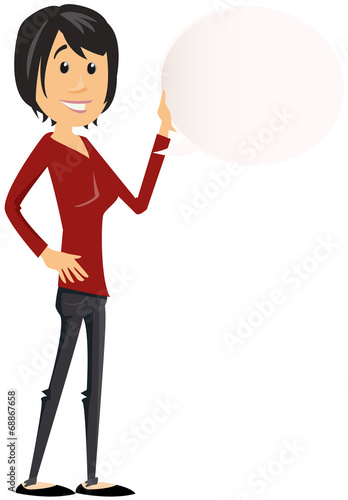 femme moderne avec bulle