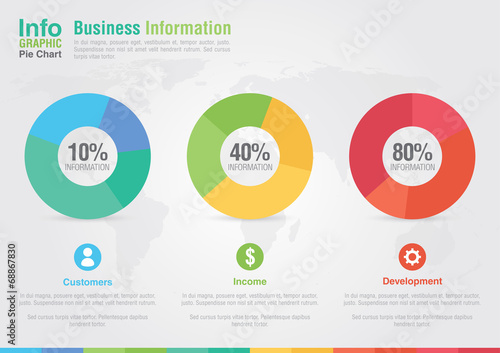 Business pie chart infographic. Business report creative marketi