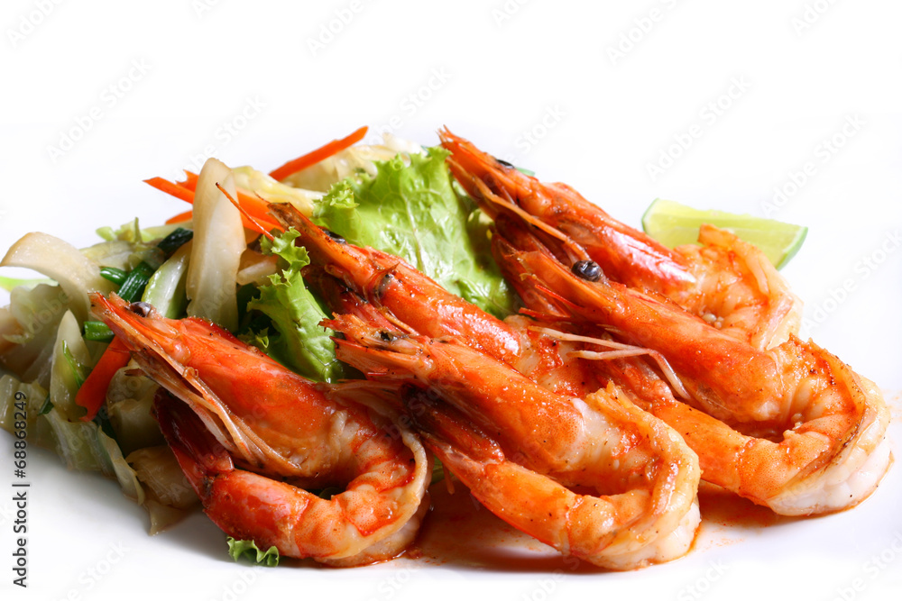 Grilled Shrimp with vegetables