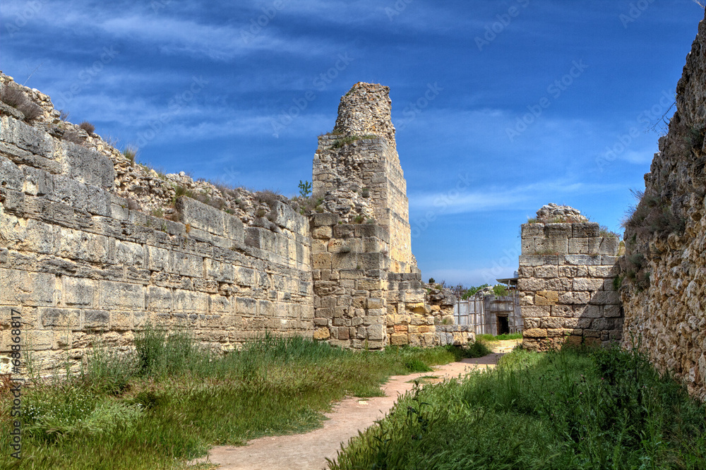 The remains of the ancient city of Chersonesus