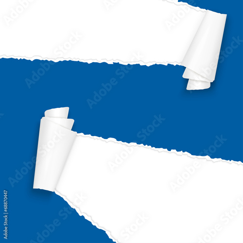 ripped open paper blue