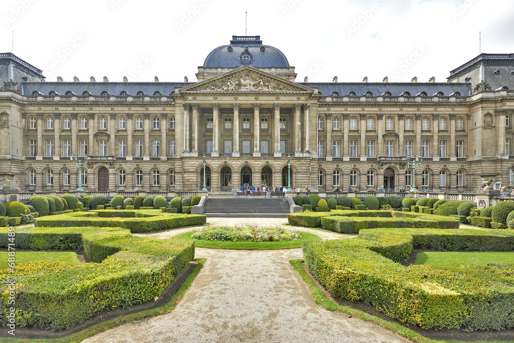 Royal Palace in historical center of Brussels, Belgium