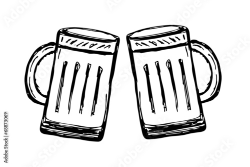 Glas Bier - freigestellt - Anstossen...ein Prosit