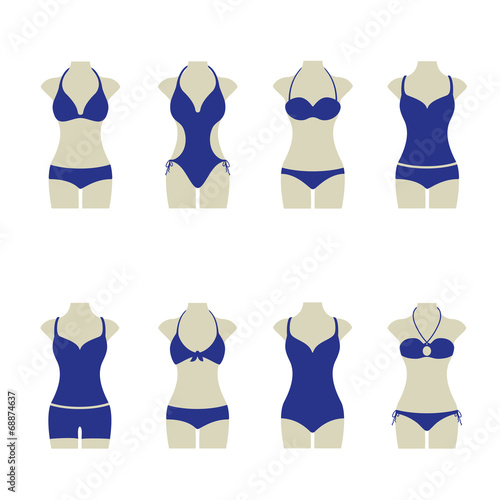 Bikini Set Sommer Vektor Icon Button