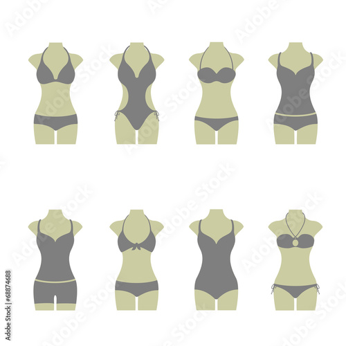 Bikini Set Sommer Vektor Icon Button