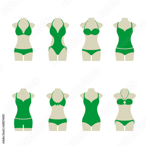 Bikini Set Sommer Vektor Icon Button