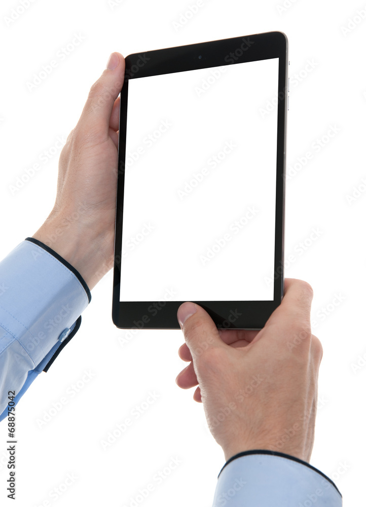 digital tablet in hands
