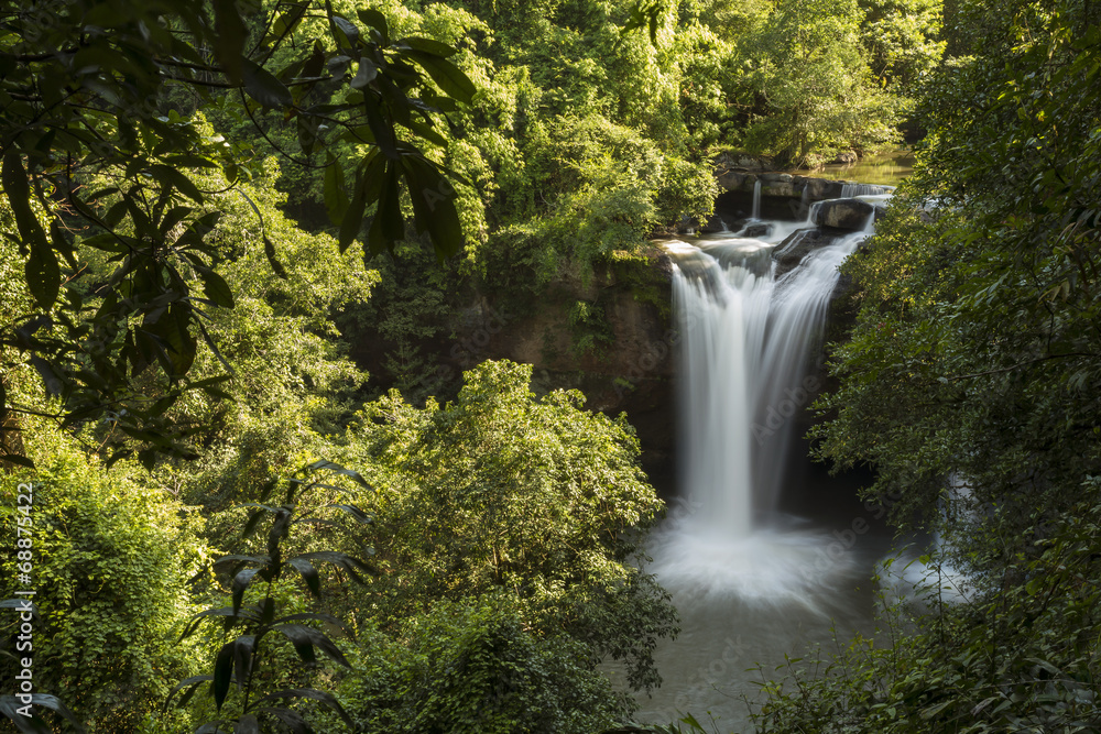 Waterfall in the green forest Waterfall in the green forest