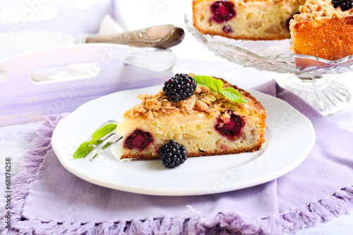 apple and blackberry cake