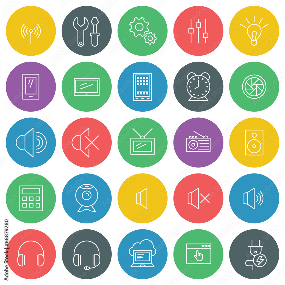 Vector icons set. For web site design and mobile apps. Vector icons set. For web site design and mobile apps.