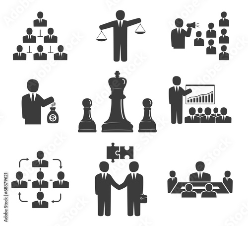 Business people. Office icons, conference, workforce, business m