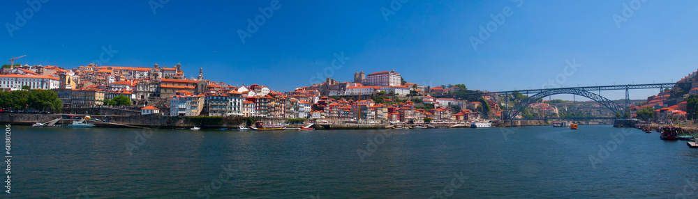 Waters of Douro river passing through Porto, Portugal.
