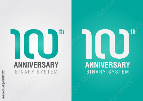 100th anniversary with an infinity symbol. Creative design.