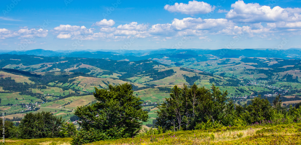 Mountain villages in the Carpathian.